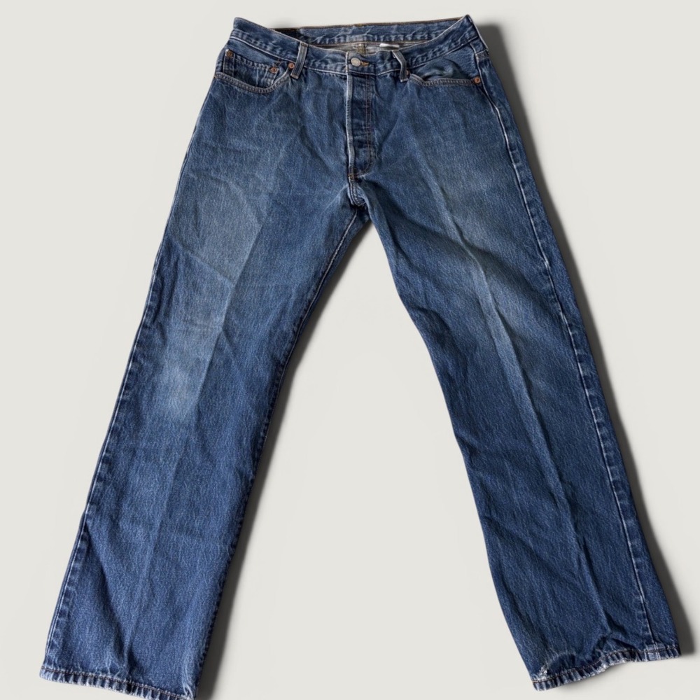 Levis VTG 501 Mens Straight Leg Button Fly Blue Denim Jeans 36x32 Medium Wash